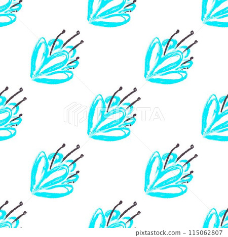Seamless pattern. Children's drawings with wax crayons 115062807