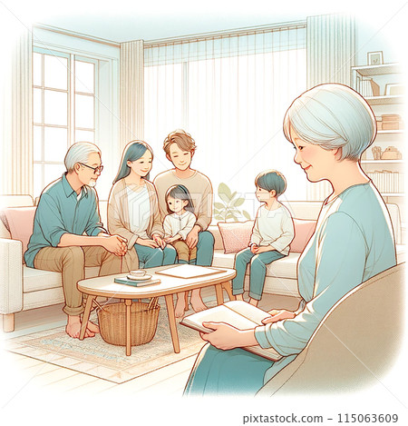 家人在沙發上放鬆 6 115063609