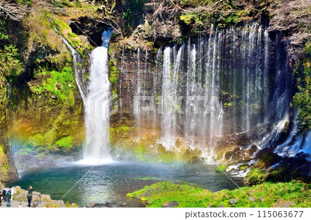 Shizuoka Shiraito瀑布和彩虹 115063677