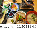 Sashimi and boiled fish set meal 115063848