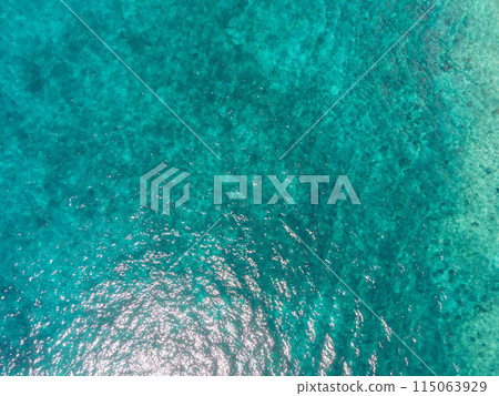 Aerial view of caribbean sea in Cozumel, Mexico Aerial view of caribbean sea in Cozumel, Mexico 115063929