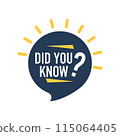 Did You Know label. Bulb and rays with a question mark 115064405