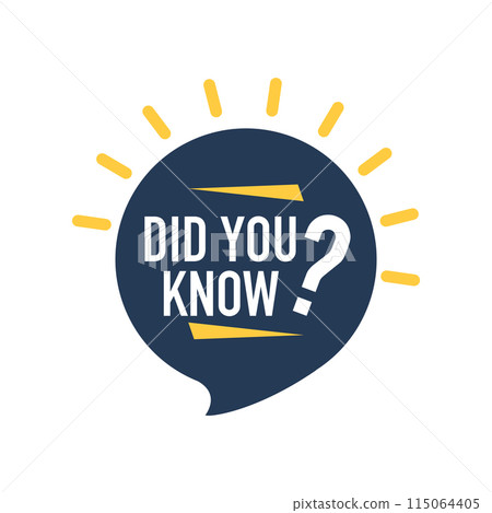 Did You Know label. Bulb and rays with a question mark Did You Know label. Bulb and rays with a question mark 115064405