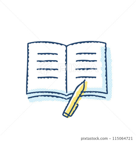 Open notebook and pen 115064721