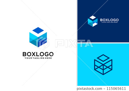 Pixel box isolated logo design concept. Hexagonal technology logo vector design template Pixel box isolated logo design concept. Hexagonal technology logo vector design template 115065611