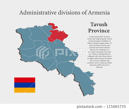 Vector map Armenia, province Tavush 115065735