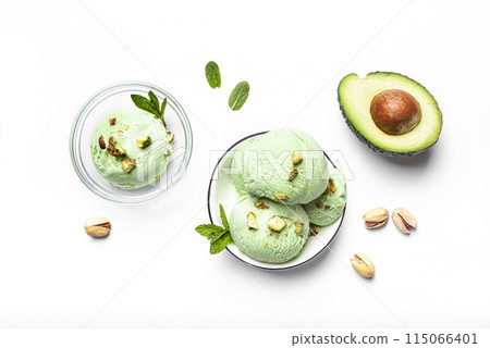 Green pistachio avocado ice cream Green pistachio avocado ice cream 115066401