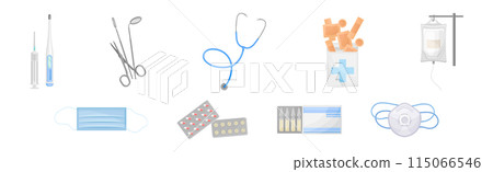 Medical Object and Different Hospital Item Vector Set Medical Object and Different Hospital Item Vector Set 115066546
