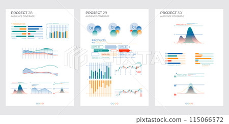 Color abstract elements commercial charts. Abstract vector illustration. 115066572