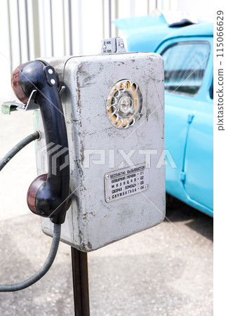 Soviet retro public telephone. Transl. Soviet retro public telephone. Transl. 115066629