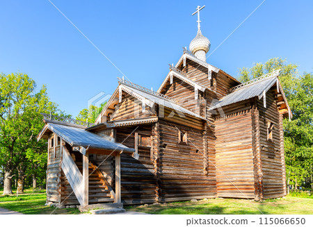 Wooden orthodox church in Vitoslavlitsy village, Veliky Novgorod, Russia Wooden orthodox church in Vitoslavlitsy village, Veliky Novgorod, Russia 115066650