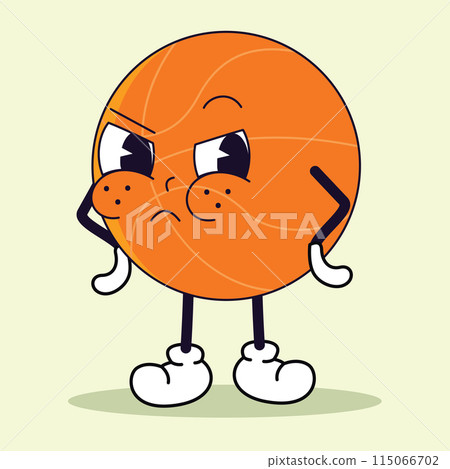 A pixel art drawing of a basketball character with arms and legs Vector 115066702
