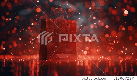 Red Bag on Wet Floor 115067257