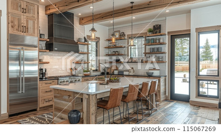 Spacious Kitchen With Center Island and Abundant Counter Space 115067269