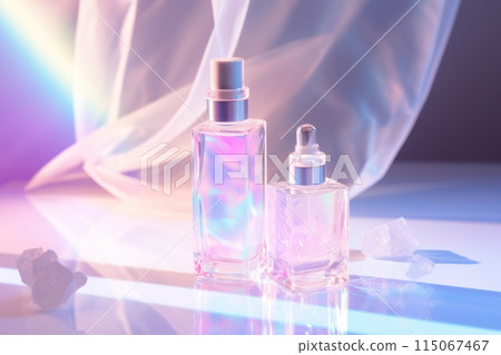 Iridescent Perfume Bottles with Decorative Crystals Iridescent Perfume Bottles with Decorative Crystals 115067467