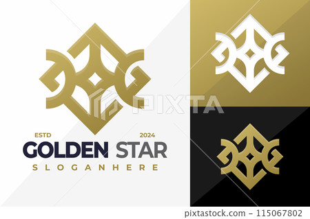Letter H Golden Star logo design vector symbol icon illustration Letter H Golden Star logo design vector symbol icon illustration 115067802