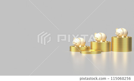 The piggy bank and coins for earn or saving concept 3d rendering. 115068256