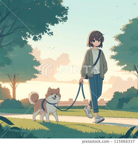 遛狗的一位小姐 115068337