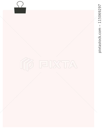 Copy space of paper bound with paperclip 115069297