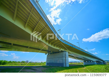 從東京府中市押館町南下眺望稻城大橋(稻城) 從東京府中市押館町南下眺望稻城大橋(稻城) 115069377