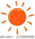 sun icon in cartoon style 115069488