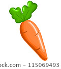 paper sticker on white background carrot 115069493