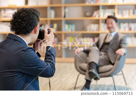 Interview, photography, cameraman Interview, photography, cameraman 115069713