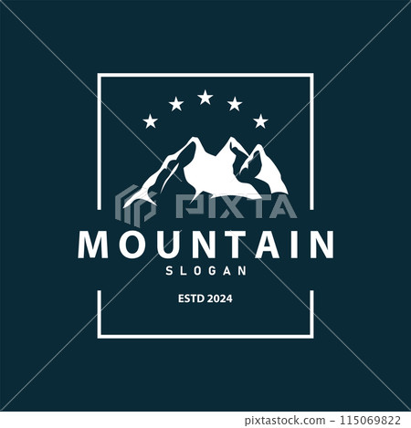 Mountain Logo, Nature Landscape Vector, Premium Elegant Simple Design, Illustration Symbol Template Icon Mountain Logo, Nature Landscape Vector, Premium Elegant Simple Design, Illustration Symbol Template Icon 115069822