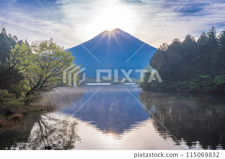 (Shizuoka) Diamond Fuji of Tanuki Lake 115069832