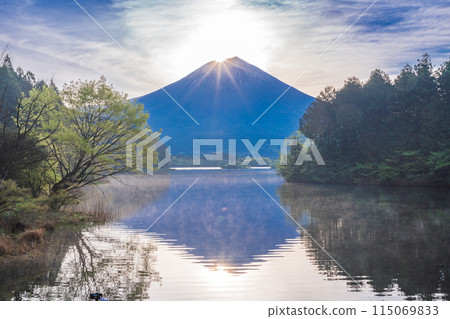 (Shizuoka) Diamond Fuji of Tanuki Lake 115069833
