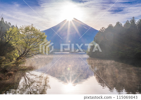 (Shizuoka) Diamond Fuji of Tanuki Lake 115069843