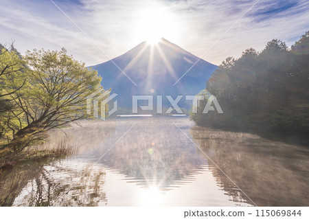 (Shizuoka) Diamond Fuji of Tanuki Lake 115069844