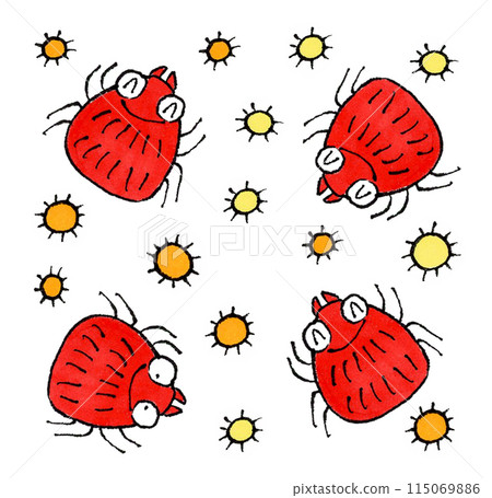 Red mites and pollen Red mites and pollen 115069886