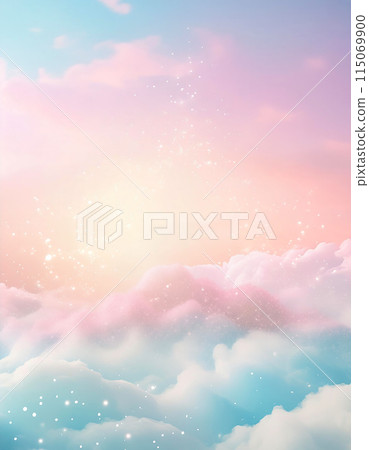 A fantastical cloudscape with light particles dancing (AI-generated image) 115069900