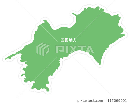 Shape of the Shikoku region Shape of the Shikoku region 115069901