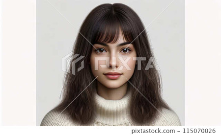 Woman in white knit 115070026