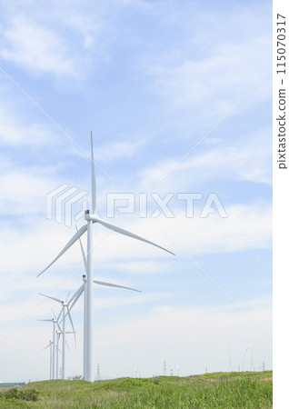 Wind power and blue sky 115070317