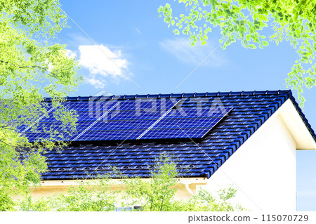 生態形象:新綠、生態住宅、藍天 生態形象:新綠、生態住宅、藍天 115070729