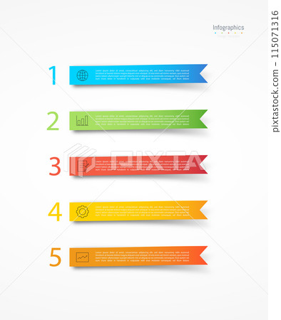 Infographic 5 options design elements for your business data. Vector Illustration. 115071316