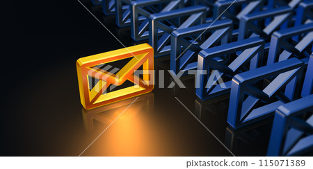 A row of email icons, with one email highlighted 115071389