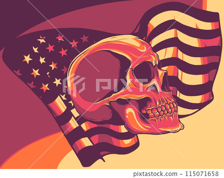 vector illustration of American flag with skull 115071658