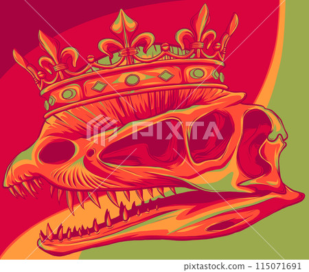 Vector illustration of dinosaur skull with skull Vector illustration of dinosaur skull with skull 115071691