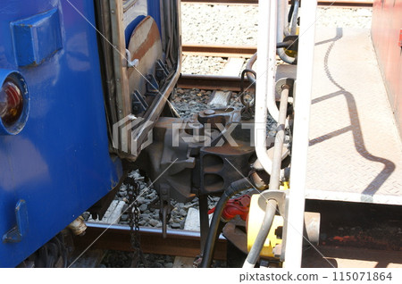 Coupler for the Akebono sleeper express train at Kosaka Railway Rail Park in Kosaka, Akita Prefecture 115071864