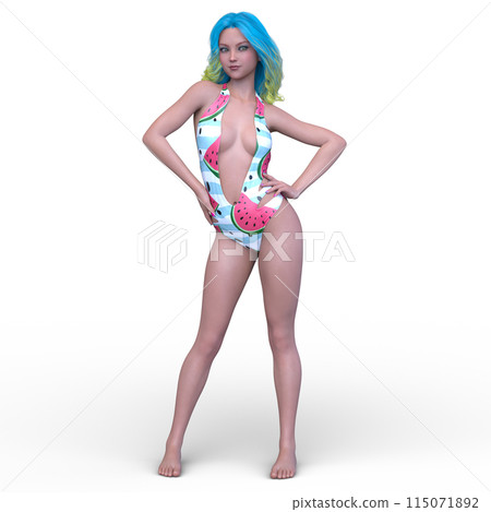 A woman in a bathing suit 115071892