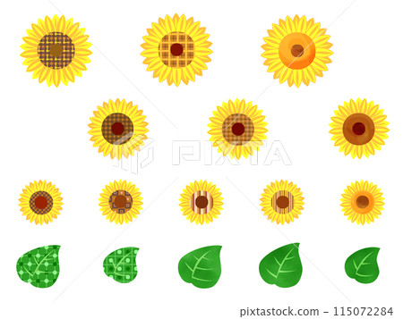 Pop sunflower icon set 115072284