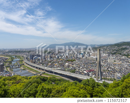 Cityscape seen from Satsukiyama in Ikeda City, Osaka Prefecture 115072317