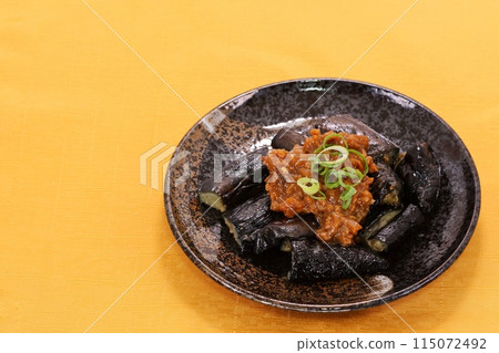 Grilled eggplant with meat and miso sauce, Dengaku, Eggplant dish 115072492