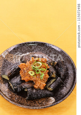 Grilled eggplant with meat and miso sauce, Dengaku, Eggplant dish Grilled eggplant with meat and miso sauce, Dengaku, Eggplant dish 115072498
