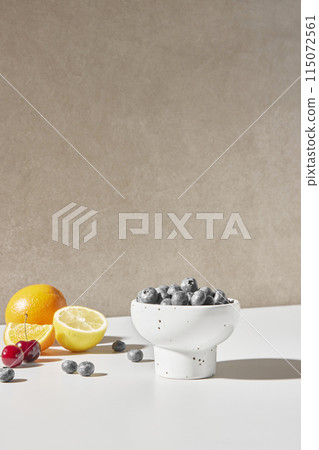 Colorful color background. Refreshing and fresh oranges, lemons and other fruits full of vitamins. Colorful color background. Refreshing and fresh oranges, lemons and other fruits full of vitamins. 115072561