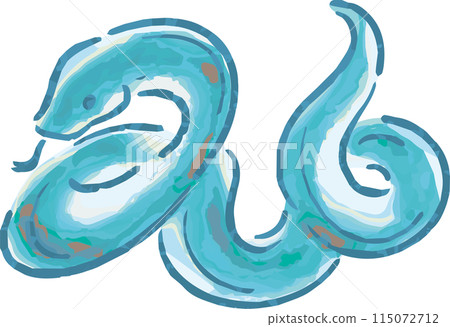 New Year's card material New Year 2025 Year of the Snake Snake Snake Snake Sumi-e Ink painting Print Japanese painting Watercolor Hand-drawn Illustration material 115072712